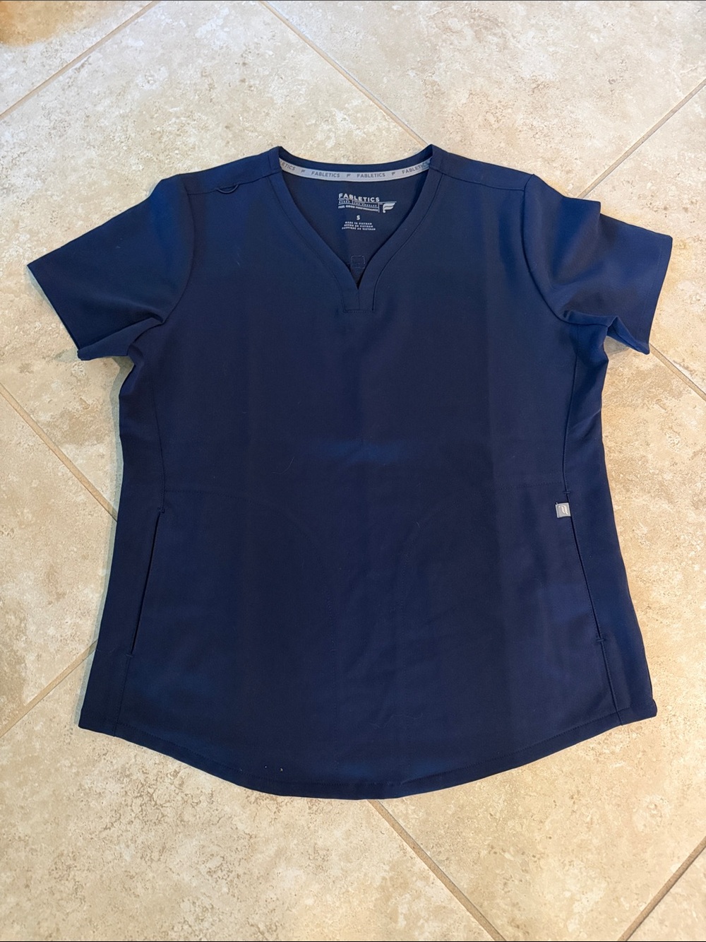 Fabletics Navy Blue Scrub Top